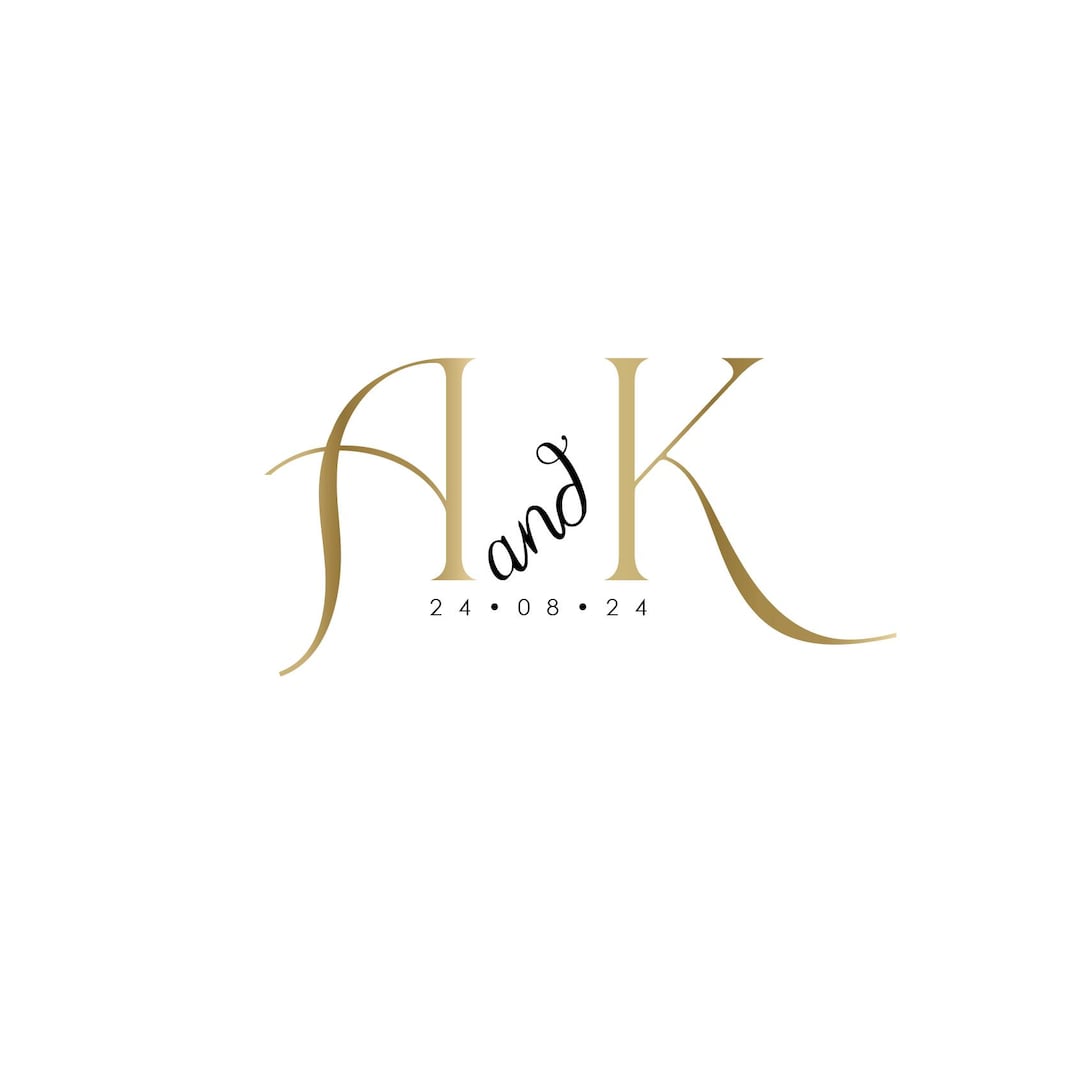Custom Wedding Monogram Logo Design: Elegant Couple Emblem (digital ...