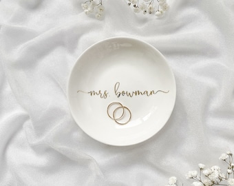 Personalized ring dish for bridesmaid gift, engagement gift, trinket dish for graduation gift, bridal shower gift, bride to be, gift for her