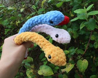 Peluche fatto a mano all'uncinetto a forma di serpente, fantastico regalo fatto a mano, giocattolo serpente Fidget