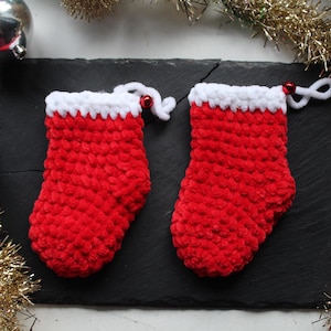 Handmade Crochet Christmas Stocking Ornament: Festive Holiday Decor