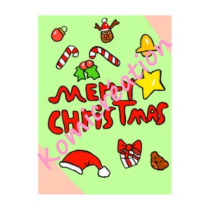 Illustration festive de Noël : Affiche Merry Christmas