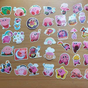 Autocollants Kirby - Kawaii  Ordinateur, Téléphone, Cahiers - Stickers Jeu Vidéo Nintendo - Personnages - Décoration Mignonne - Collection