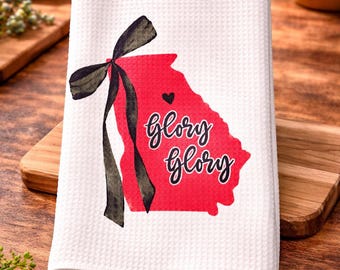 Waffle Weave Kitchen Towel, Hand Towel, uga, Georgia, bulldogs, graduate, Mother’s Day, mom, graduation, football, mom, grandma, gift, nana