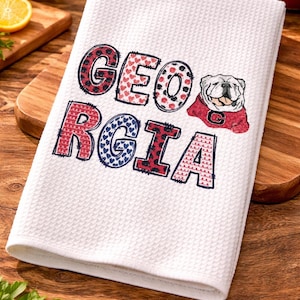 kitchen towel, hand towel, Georgia, football gift, Mother’s Day, teacher gift, Football, graduate, college, mom, graduation, bulldog , GA