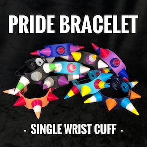 Pride Spiked Fursuit Bracelet | Wrist Cuff | Chunky Spike Cuff | Fursuit | Cosplay | Costume | Therian