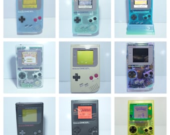 Various Colored Nintendo Game Boy (DMG-01) Original, Reshelled, Refurbished, Backlit, and Backlit with 36 Color Backlit IPS Screens