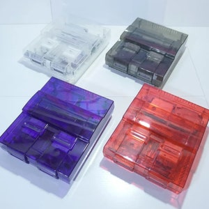 Various Colors Authentic Transparent Clear Super Nintendo SNES Video Game Console SNS-001 - Power LED Replaced with Different Colors