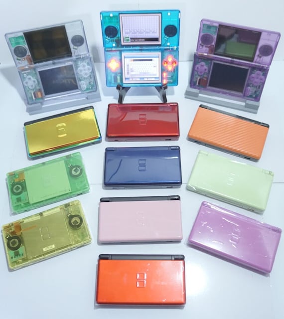Nintendo DS Lite Videogame Console Various Colors Reshelled With Stylus Pen Charger LED Light Kits UV Printed Brand New Refurbished Etsy