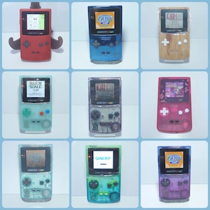 Various Colored Nintendo Game Boy Color (CGB-001) Original, Reshelled, Refurbished, Backlit, and Backlit with IPS Screens