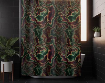Cortina de ducha psicodélica, diseño navideño de mandala neón alucinante, decoración de baño espacial retro, estampado ácido, 180 x 188 cm