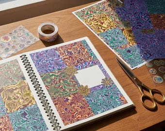 Paquete de papeles digitales Trippy, 20 patrones psicodélicos sin costuras, fondos caleidoscópicos, descarga instantánea de 12x12