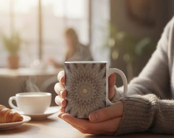 Taza psicodélica, mandala, taza de café neón, regalo alucinante