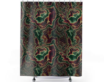 Psychedelic Shower Curtain, Trippy Neon Mandala Christmas, Retro Space Bathroom Decor, Acid Pattern, 71x74 inch
