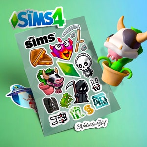 Sims 4 Stickers Scrapbooking : Lot de 30+ Stickers sur la saga les Sims