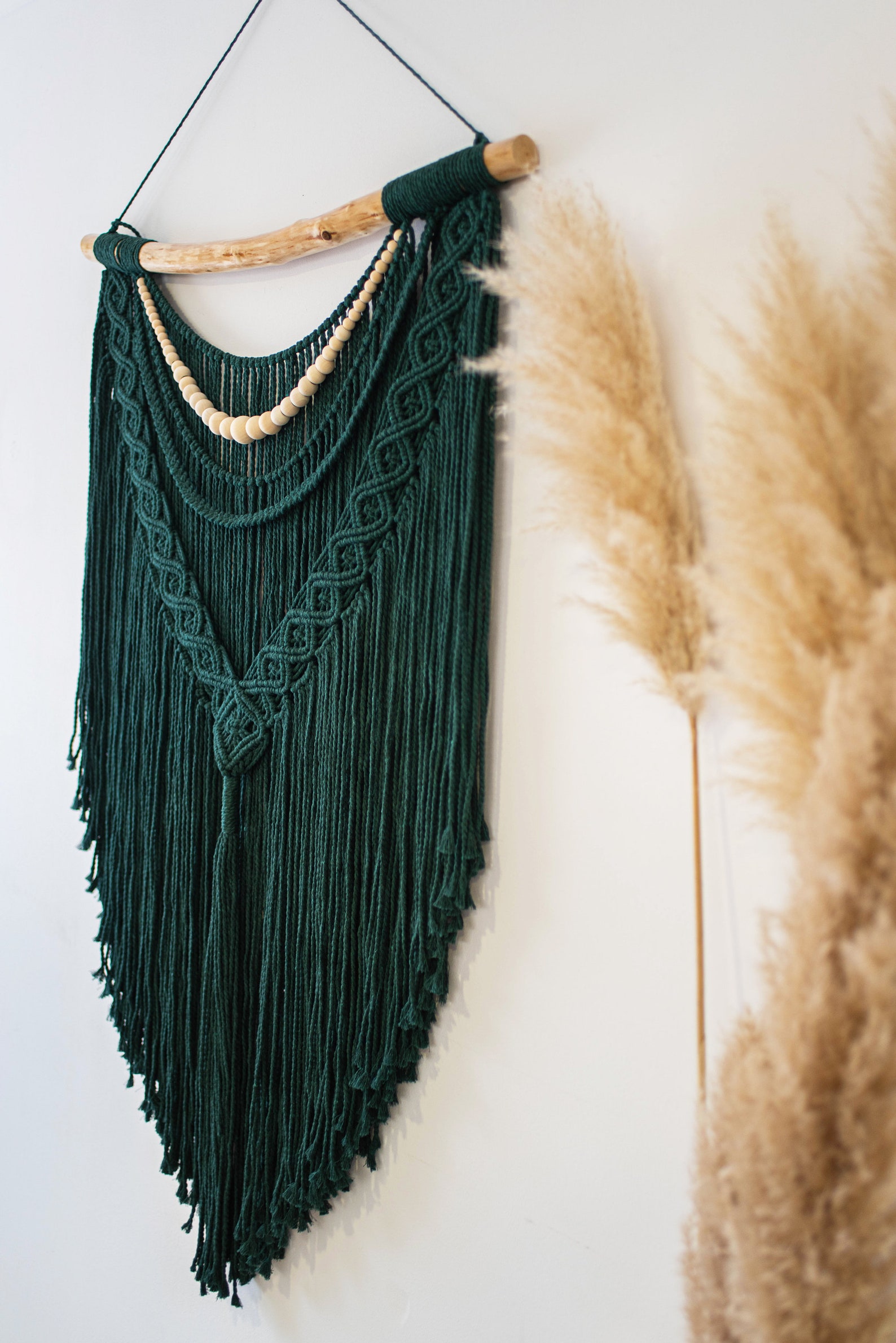 Boho Macramé Wall Decor in Dark Turquoise: Coastal Vibes - Etsy