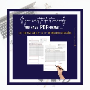 Peut inclure: Deux formulaires PDF imprimables en anglais et en espagnol, format lettre, 8,5 pouces par 11 pouces. Les formulaires sont destin&eacute;s au suivi manuel des informations.