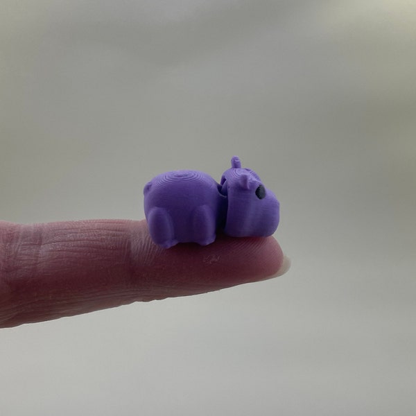 3D Printed Articulated Miniature Animal Pet Fidget Toy Hippo Hippopotamus