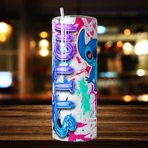 Stitch Tumbler Bundle, Stitch Tumbler 20oz Skinny Sublimation, Cartoon Character Bundle Digital Design JPG