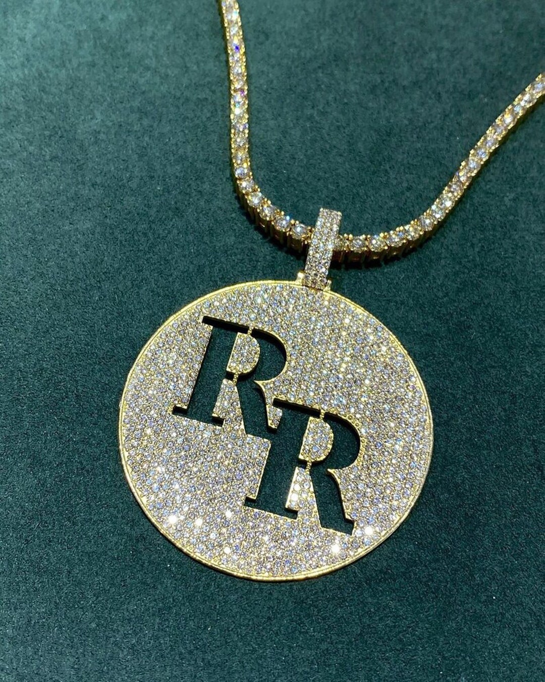 VVS Diamond Letter Pendant for Anniversary Gift Ice Out Pendants for