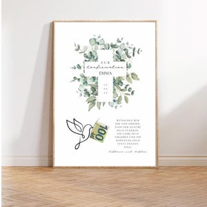 Money gift for communion confirmation baptism | Personalizable confirmation gift communion gift to print for money