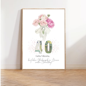 Cash gift for 40th, 50th, 60th birthday | Personalizable birthday gift for money | Gift for a milestone birthday to print
