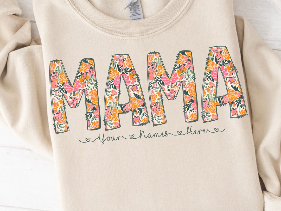 Floral Mama PNG, Mama With Kids Names, Mama Floral, Custom Mama PNG ...