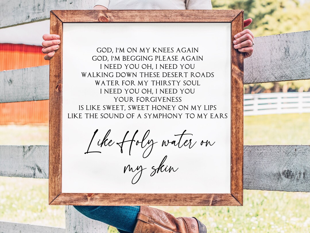 Holy Water on My Skin Christian SVG and PNG, Farmhouse Sign Svg, Christian Sign Svg, Rustic