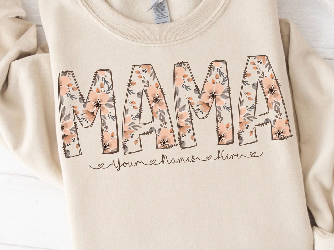 Floral Mama PNG, Mama With Kids Names, Mama Floral, Custom Mama PNG ...