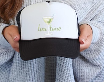 Tini Time Martini Trucker Hat: Girls Trip Bachelorette Party