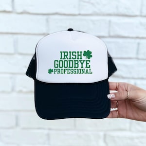 Czapka truckerka Irish Goodbye Hat na dzień św. Patryka, czapka na dzień św. Patryka, zielona czapka truckerka z piwem, czapka snapback na dzień św. Patryka, czapka z siateczki na dzień św. Patryka