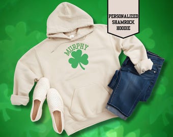 Custom Shamrock Hoodie: Personalized St Patrick's Day Irish Gift
