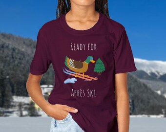 Ready for Apres ski, Skiing duck, Kids Crewneck T-shirt