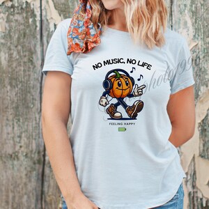 Retro Pumpkin PNG, No music No Life: Citação Retro, Impressão de Arte de Mascote Retro, camiseta de abóbora, download digital por Gina