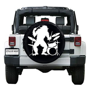 Bigfoot sasquatch drummer playing the drums spare tire cover camera cutout available