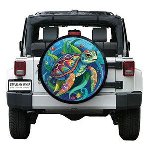 Colorful Jellyfish Boho Ocean Sea Spare Tire Cover With  display picture 1