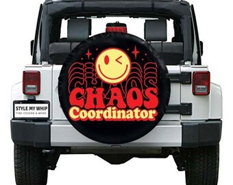Chaos coordinator funny spare tire cover available with or without camera hole