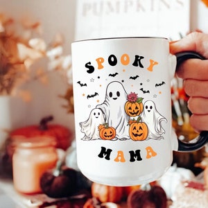 Ghost Mom Mug,Halloween Ghost Coffee Mug,Halloween Housewarming Gift,Cute Spooky Ghost Halloween Mug,Fall Coffee Lover, Spooky mama mug