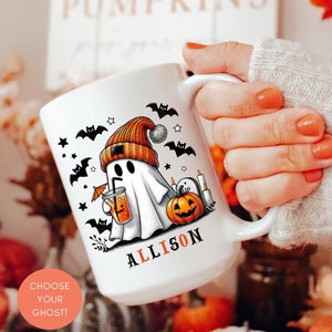 Custom Halloween Ghost Coffee Mug,Halloween Ghost Coffee Mug,Halloween Housewarming Gift,Cute Spooky Ghost Halloween Mug,Fall Coffee Lover