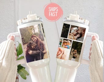 Photo Collage Tumbler, Photo Tumbler, Personalized Travel Mug, Gift for Her, Gift for Mom, Custom Pictures Tumbler, Friend Birthday Gift