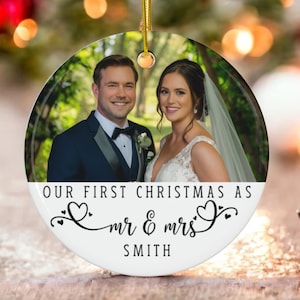 Custom Married Ornament, Our First Christmas as Mr and Mrs, Personalize First Christmas Married Ornament, Our First Christmas Ornament