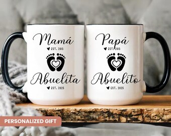 Abuela y abuelo Grandparent Baby Reveal Spanish Pregnancy Announcement Abuelitos Pregnancy anuncio de bebé Announcement Anuncio de embarazo