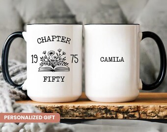 50th Birthday Gift for Women, 50th Birthday Mug, Personalized Birthday Gifts Funny 50th coffee cup 1974, Custom Gift For 50 Year Old, Women