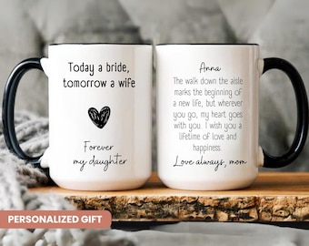 to my daughter on her wedding day, Wedding Gift For my Daughter, Gift from Mother to Bride, Today a Bride Tomorrow a Wife, Wedding Gift