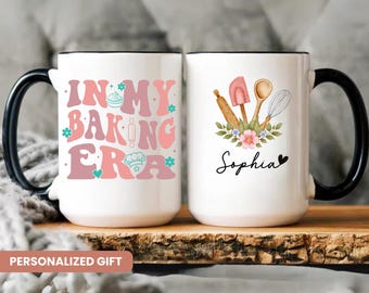 Custom Baking Gifts, Baking Gifts, Personalized Baking, Baking Mug, Baking Lover Gifts, Custom Name Mug, Pastry Chef Gift