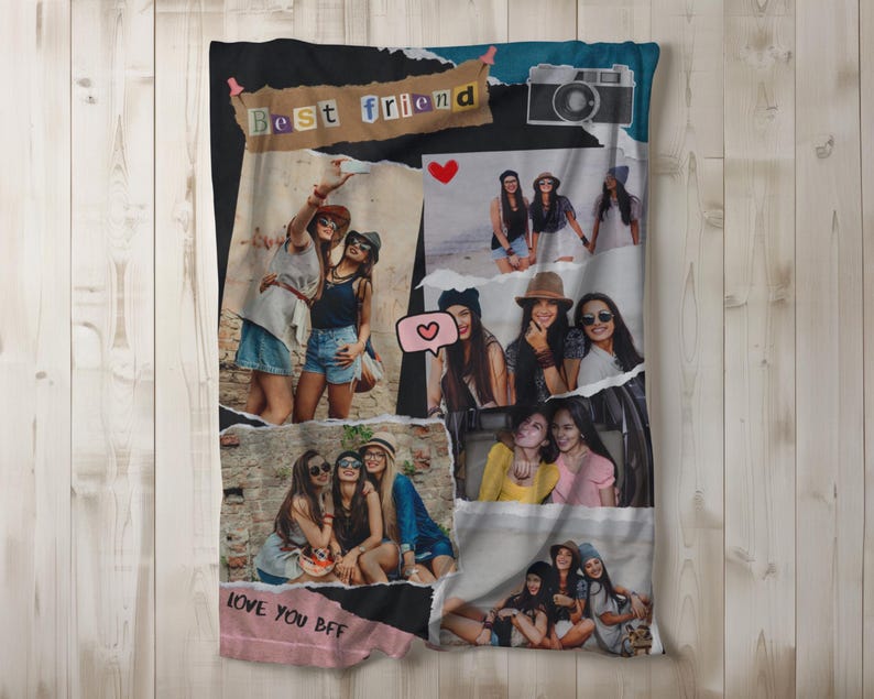 Bff Blanket, Photo Blanket Personalized, Friendship Blanket