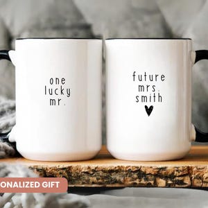Personalized Mr and Mrs Coffee Mugs, Custom Mr Mrs Coffee Mugs, Husband and Wide Mugs, Bride and Groom Set, New wife Gift