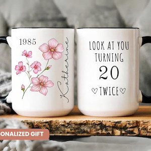 40th Years personalized gift, Custom mug for 40th birthday, Chapter 40 mug, Coffee cup with name, Birthday gift 1985, Custom birthday Mug