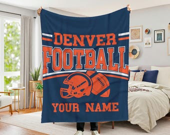 Custom Denver Blanket, Denver Football Gift, Football Lover Gift, Football Blanket, Sunday Football, Christmas Gift