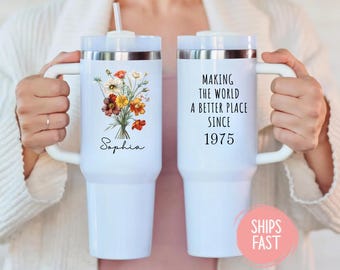 50 Birthday Tumbler, Personalized Birthday Tumbler, Birthday Tumbler, 50th Birthday Gift for Women,Gift for 50 year Old,Custom 50th Birthday