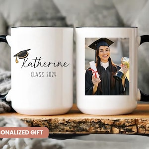 Personalized Graduation Gift, Masters Degree Gift, PHD Graduation Present, Graduation Gift for Her, Class of 2025 Gifts, Custom Photo Mug